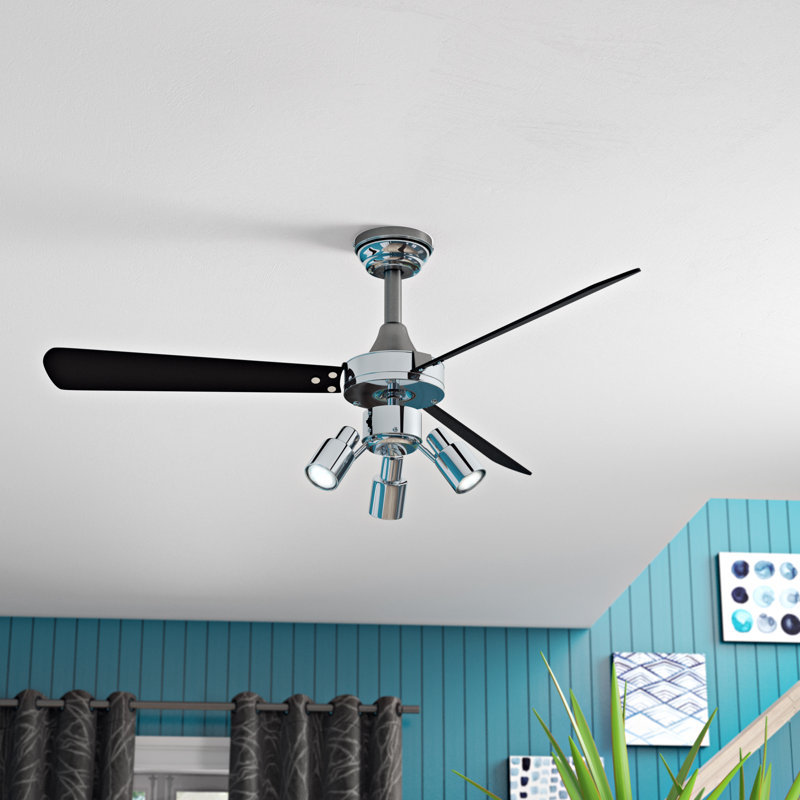 Ebern Designs 42" Murillo 3 Blade Propeller Ceiling Fan with Pull Chain and Light Kit Included
